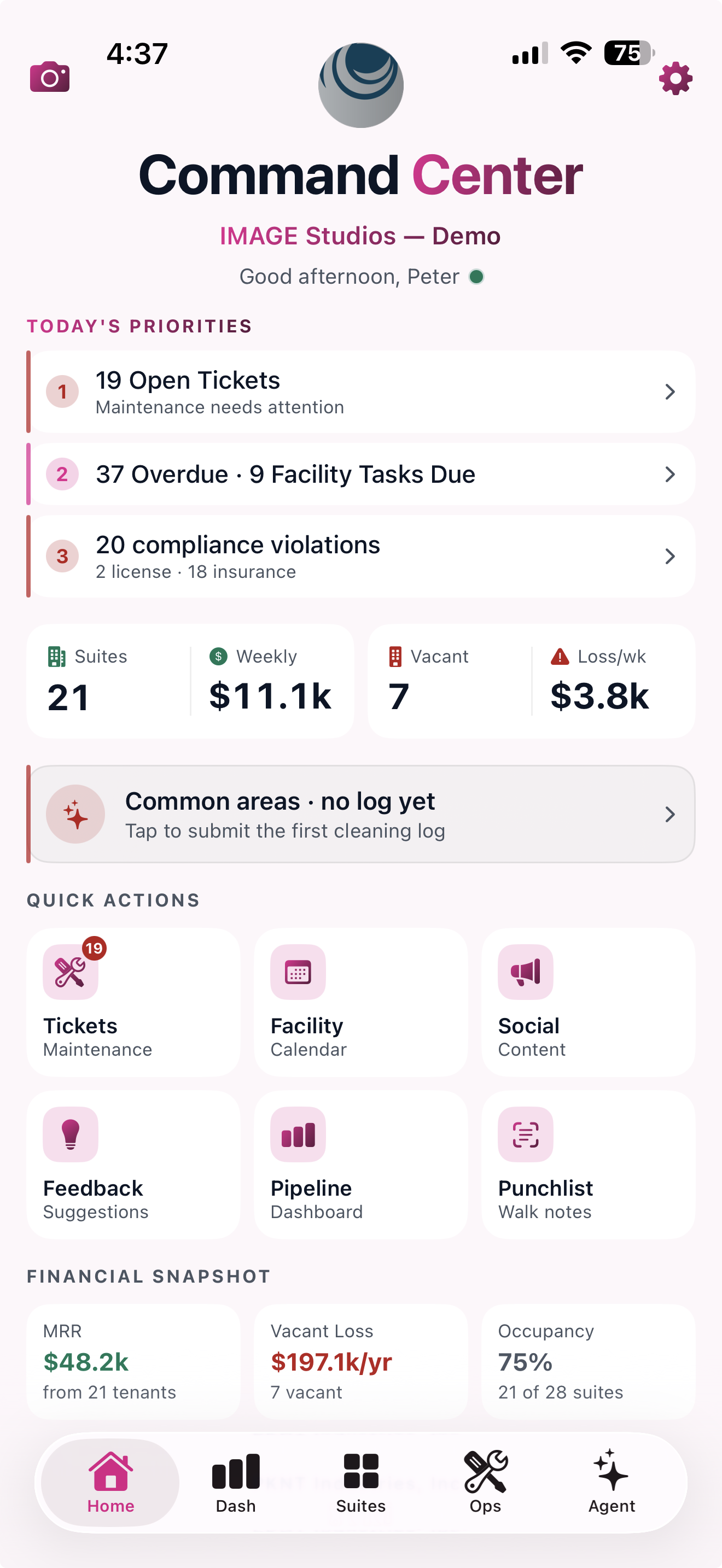 Command Center iOS app